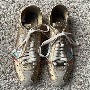 Vintage Area Forte Gold & Silver Leather Sneakers